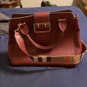 Authentic Burberry Maroon Bag